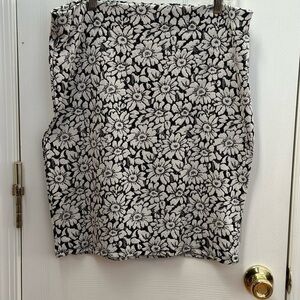 DOROTHY Perkins floral flowers black and white skirt UK 16 #s1116